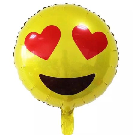 Dabador - SnazzyStyle - Balloons - 18 inch Emoji Balloon Face Cool Love Wink Joy Ballon Yellow Balloon Party Ballon 18" ( Birthday Decor & Party Balloon Supplies )